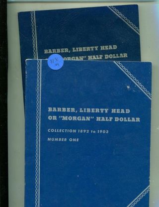 Barber Half Dollar Vintage Whitman Folder Set Of 2 1u92 - 1915 8130m