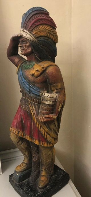 24” Large Vintage Native American/ Indian Chief Warrior Statue