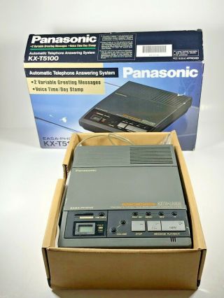 Panasonic Kx - T5100 Phone Answering Machine W Power Cord & 2 Cassette Tapes Vtg