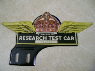 Standard Oil Research Test Car Vintage License Plate Topper - Remarkable