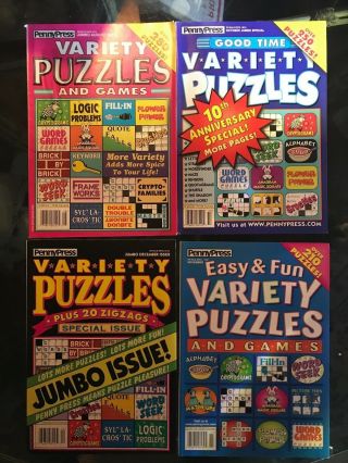 Vintage 4 Penny Press Variety Puzzles Puzzle Books - Zig Zags - Games & More 2003