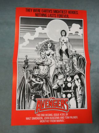 Vintage 1988 The Avengers 291 Promo Poster 17 " X 11 " Buscema Palmer