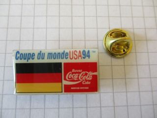 Flag Germany Football World Cup Usa 1994 Coca Cola Vintage Lapel Pin Badge Us4