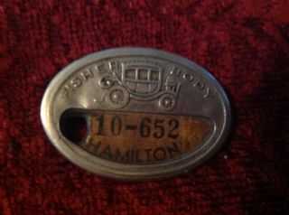 Fisher Body Co.  Employee Badge Metal,  Made In Detroit Vintage