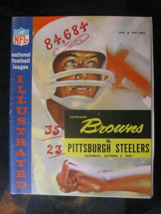Vintage October 5,  1963 Cleveland Browns Vs Pittsburgh Steelers Program