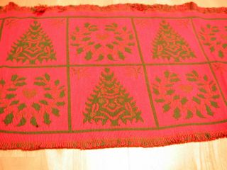 VINTAGE REVERSIBLE CHRISTMAS TABLE RUNNER RED AND GREEN 72 