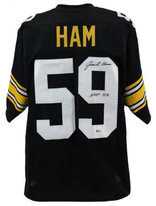 Jack Ham Hof 88 Authentic Signed Black Jersey Autographed Bas Witnessed