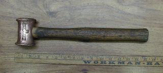 Vintage 2lbs.  12.  8oz.  No Mar Copper Head Hammer,  3 " Head,  2 - 1/4 " Faces,  W/use & Wear