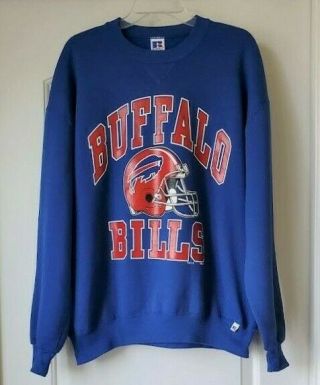Vintage Russell Athletic Buffalo Bills Nfl Crew Neck Sweatshirt Mens Xl