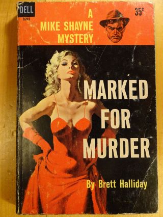 Marked For Murder Mike Shayne Mystery Dell 1959 Sexy Painted Cover Paperback