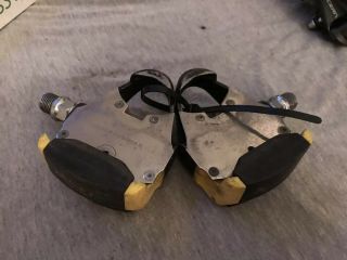 Vintage Mavic Racing Yellow Clipless Pedals Look Made In France 9/16”