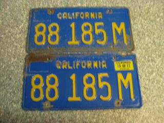 1970 California Commercial License Plates,  1972 Validation,  Dmv Clear,  G