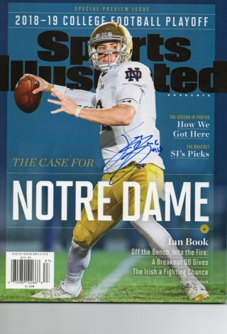 Ian Book Notre Dame Football Autographed Signed Sports Illustrated Proof