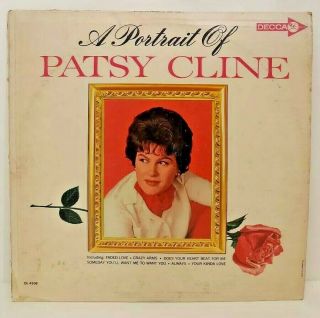 Portrait Patsy Cline Decca Dl4508 Lp Vintage 60s Record Album Country Crazy Arms