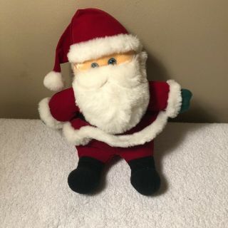 Vintage Christmas Plush Santa Claus Stuffed 12 Inch Shelf Sitter Decor