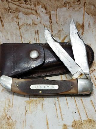 Vintage Usa Schrade Walden Old Timer 250t Folding Hunter Pocket Knife