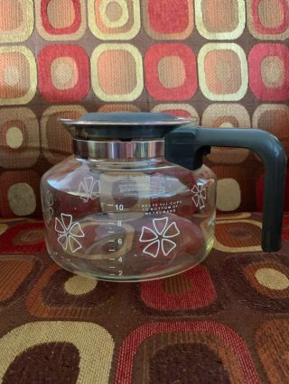 Vintage 1987 Mr.  Coffee Flower Patterned 12 - Cup Glass Replacement Carafe