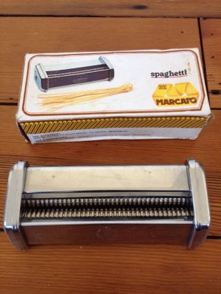 Vintage Omc Marcato Spaghetti Maker Pasta Machine Stainless Steel Attatchment
