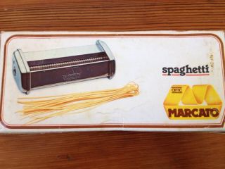 Vintage OMC Marcato Spaghetti Maker Pasta Machine Stainless Steel Attatchment 2