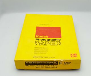 Vintage Kodak Polycontract Rapid Rc Paper F/mw 5x7 9/75