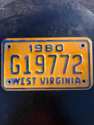 1980 West Virginia Motorcycle License Plate G19772