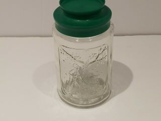 Anchor Hocking Vintage Glass Jar With Lady Raking In Autumn