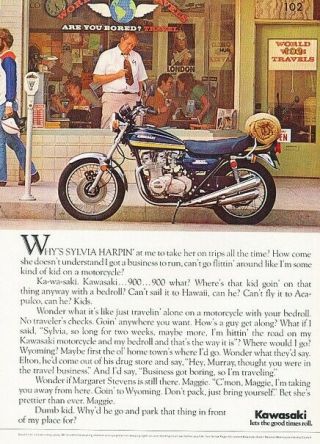 1975 Kawasaki 900 Motorcycle Bike Advertisement Print Art Ad J562