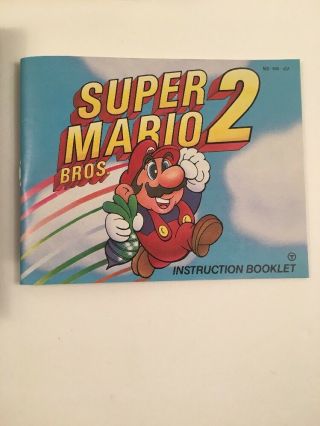 Vintage 1985 NES Mario Bros 2 Game Cartridge Instructions Nintendo Case 3