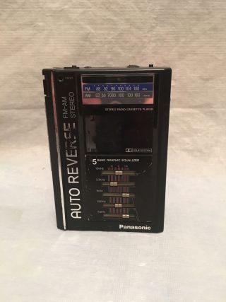 Vtg Panasonic Rx - Sa77 Stereo Radio Cassette Player W/ 5 Band Graphic Equalizer