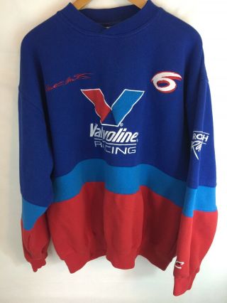 Vintage Valvoline Racing 6 Mark Martin Color Block Crewneck Sweater Sweatshirt