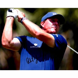 Phil Mickelson Golf,  Lefty Signed 8x10 Photo