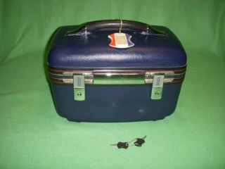 Vintage American Tourister Overnight Hard Train Case W/ Keys - Euc
