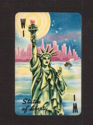 The Statue Of Liberty Usa Vintage 1950s Walt Disney Mickey Mouse Collector Card