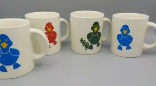 4 Vtg 1983/84 Boundary Waters Dayton Hudson Duck Ducklings Coffee Mug Cup Set