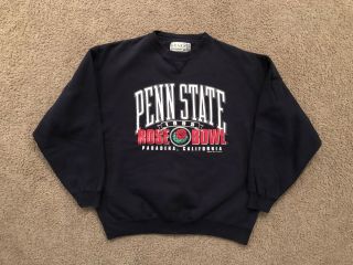 Vintage 1995 Penn State Football Rose Bowl Crewneck Sweatshirt Xl - Navy Blue