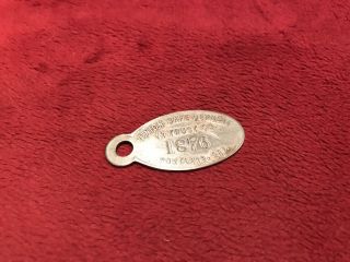 Vintage Reward Return Id Tag,  Union Safe Deposit & Trust Of Portland,  Or.  1876