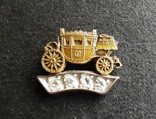 Gm Fisher Body 10k Gold Service Pin With 4 Diamonds