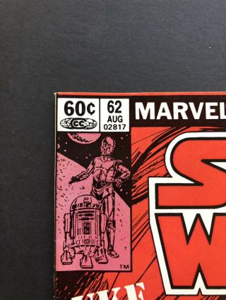1982 VINTAGE MARVEL STAR WARS COMIC BOOK ISSUE 62 - - SEE MY STORE 3