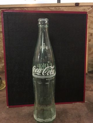 Vintage Old Glass Coca - Cola Coke Bottle 1 Pint Painted Lable 16 Oz Oklahoma 1