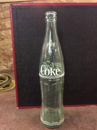 Vintage Old Glass Coca - Cola Coke Bottle 1 Pint Painted Lable 16 oz Oklahoma 1 2