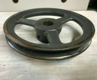 Vintage Pulley 6 " Diameter 3/4 " Bore V Belt Pulley Keyed With Set Screw
