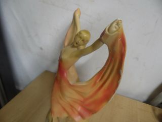 Vintage carnival prize Chalkware figurine Pin - Up girl risque Dancer ESTATE FIND 2