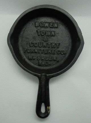 Vintage Bowen Town Furniture Winston Salem Nc Cast Iron Advertising Pan Skillet