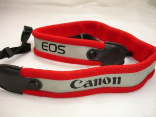 Canon Eos Camera Neck Strap Red / Grey,  Vintage