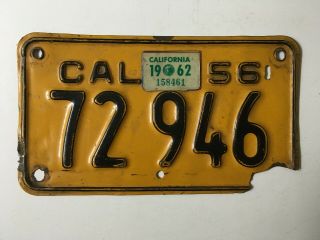 1956 1962 California Motorcycle License Plate All Paint
