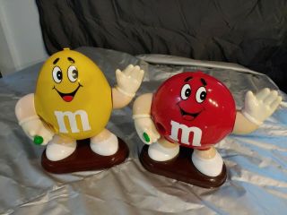 Vintage M&Ms Yellow&Red Candy Dispenser 1991 M&M Mars 10 