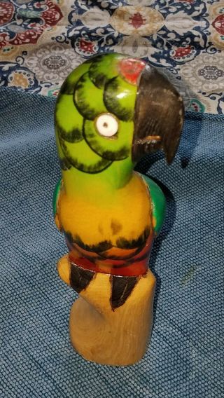 Vintage Wood Parrot Macaw Figure,  Carved Balsa Wood - Hand Painted