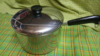 Vintage Revere Ware 4 Quart Sauce Pot Pan 1801 Copper Clad With Lid Clinton Ill.