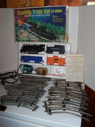 Vintage Electric Train Set By Marx 4305 Extra Tracks Transformer Power Pack