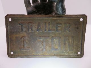1 Ton Topper License Plate Tag Truck Trailer Add - On Ford Chevy I.  Harvester Old